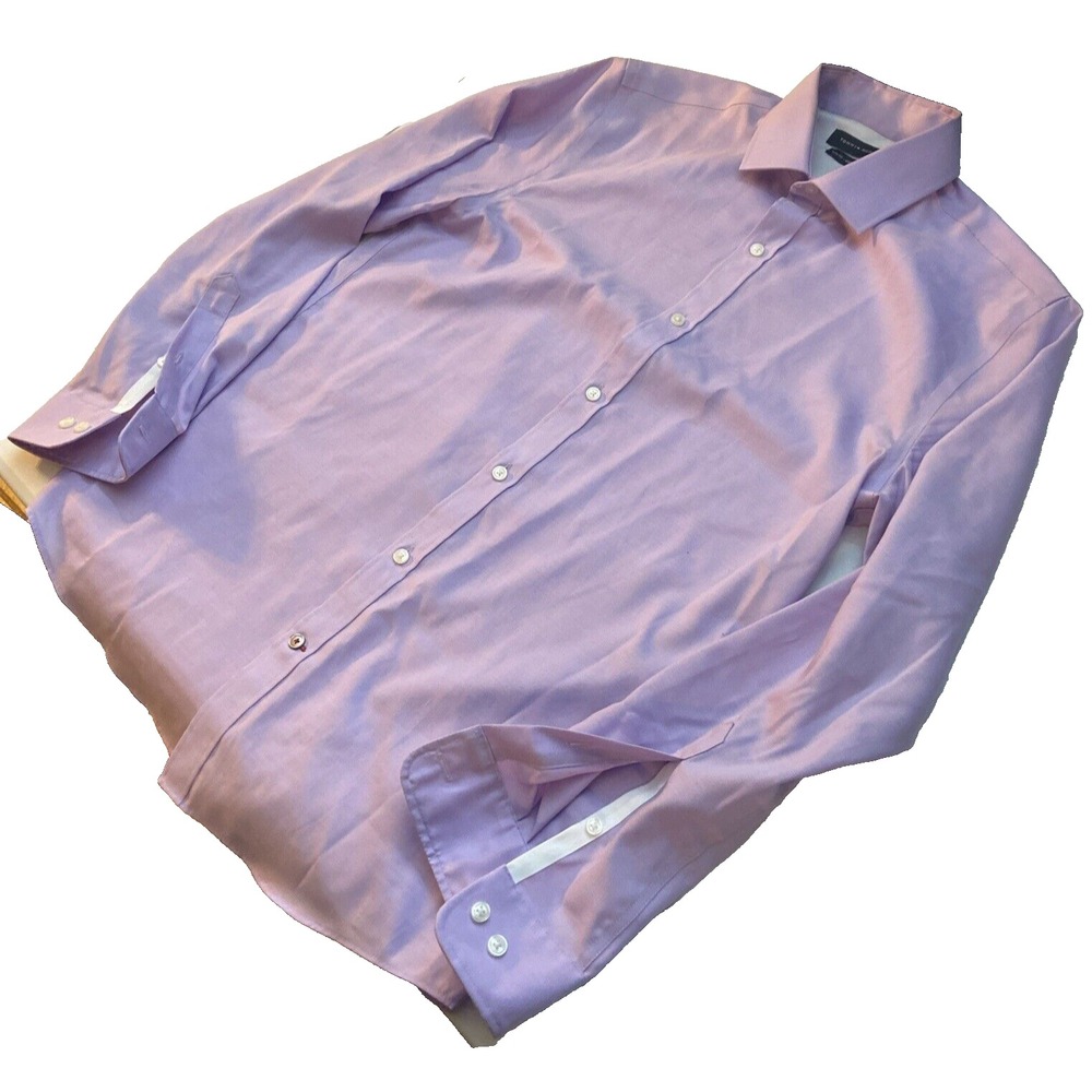 Tommy Hilfiger Mens Shirt M Slim Fit 15.5 32/33 Purple Long Sleeve Button Up